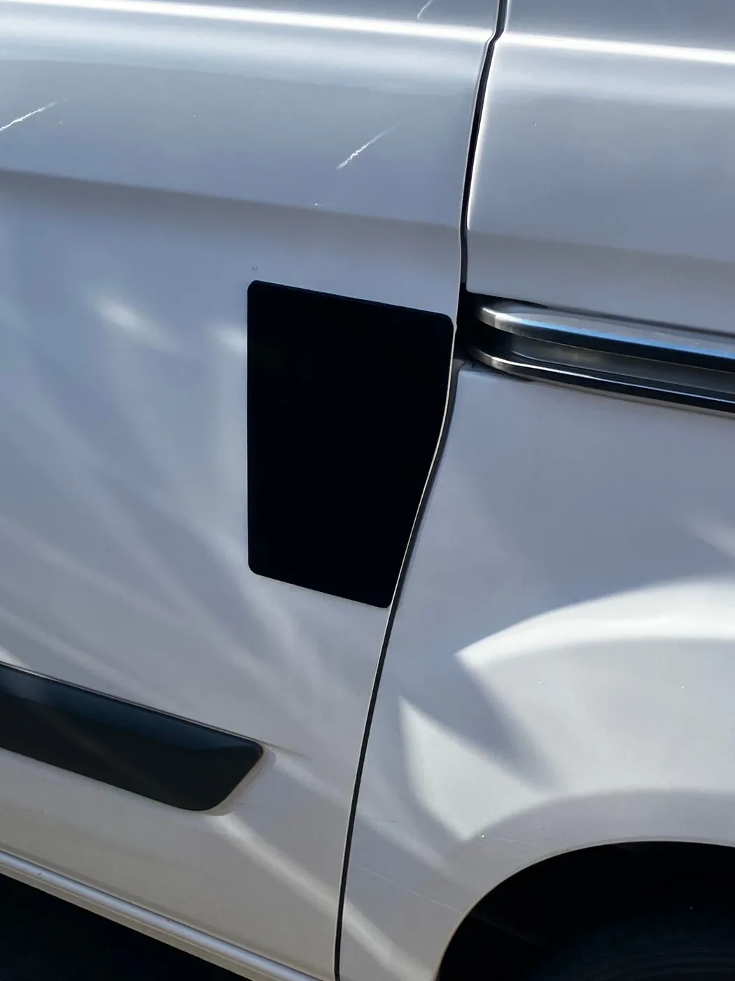 Side door reinforcement plate fitted to a van by Hull Van Locks